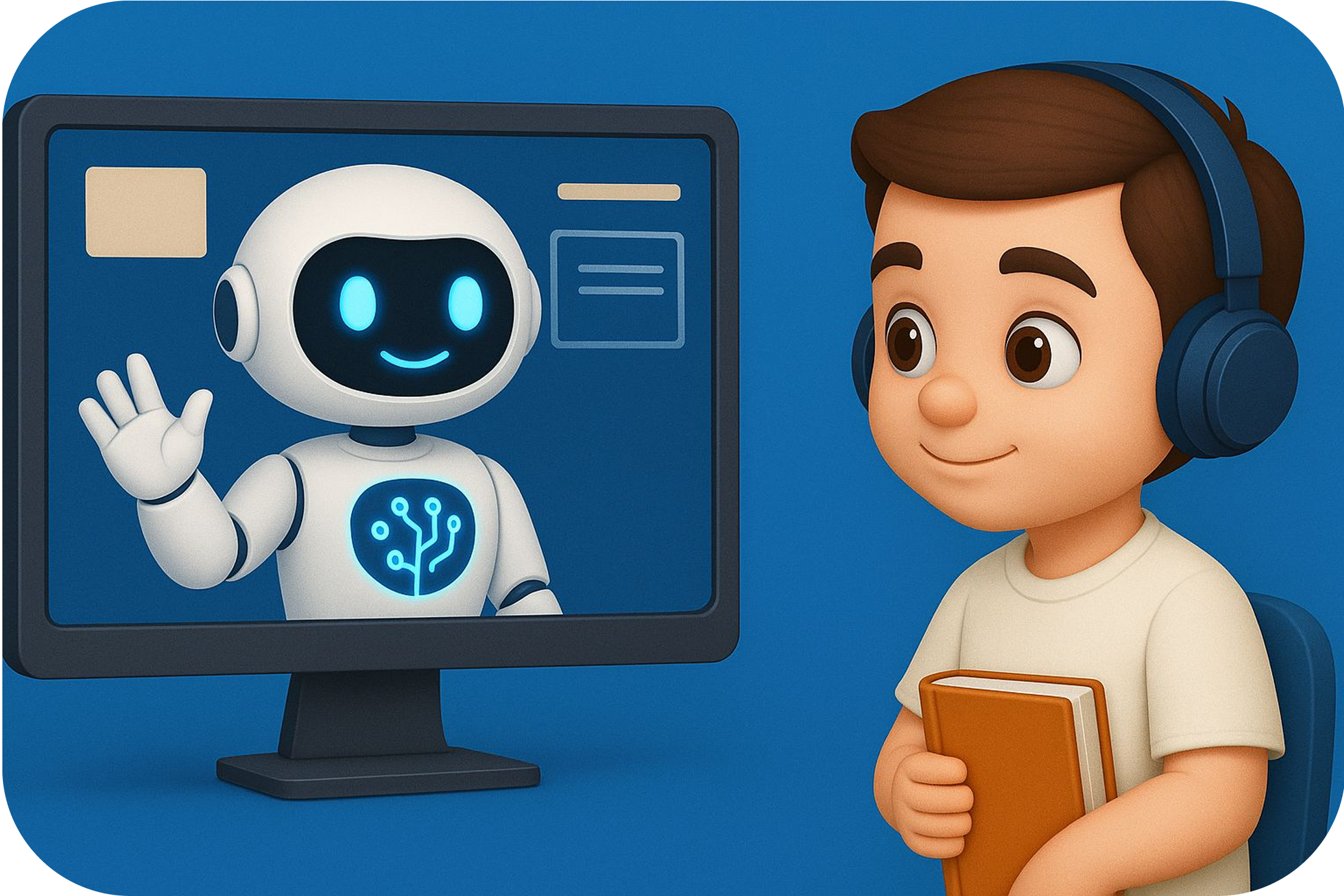 طفل يتعلم مع الذكاء الاصطناعي