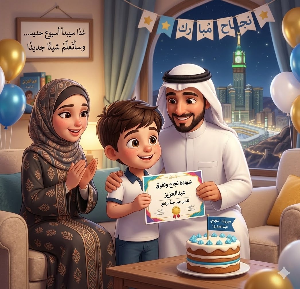 قصة عبدالعزيز الخامسة أسبوع الاختبارات النصفية… طريق الاجتهاد والنجاح